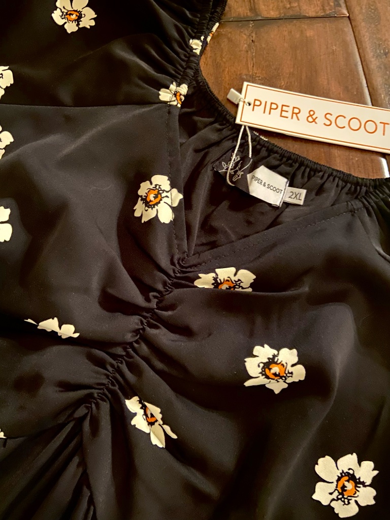 Piper & Scoot: The Gwenevere Floral Detail Dress In Black - 2xl — image 8 of 8